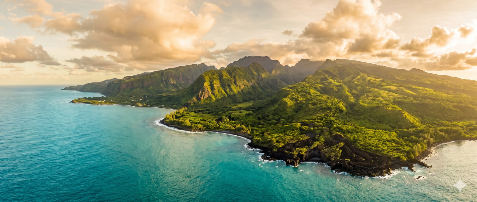 Vue aérienne de La Réunion — île magnifique