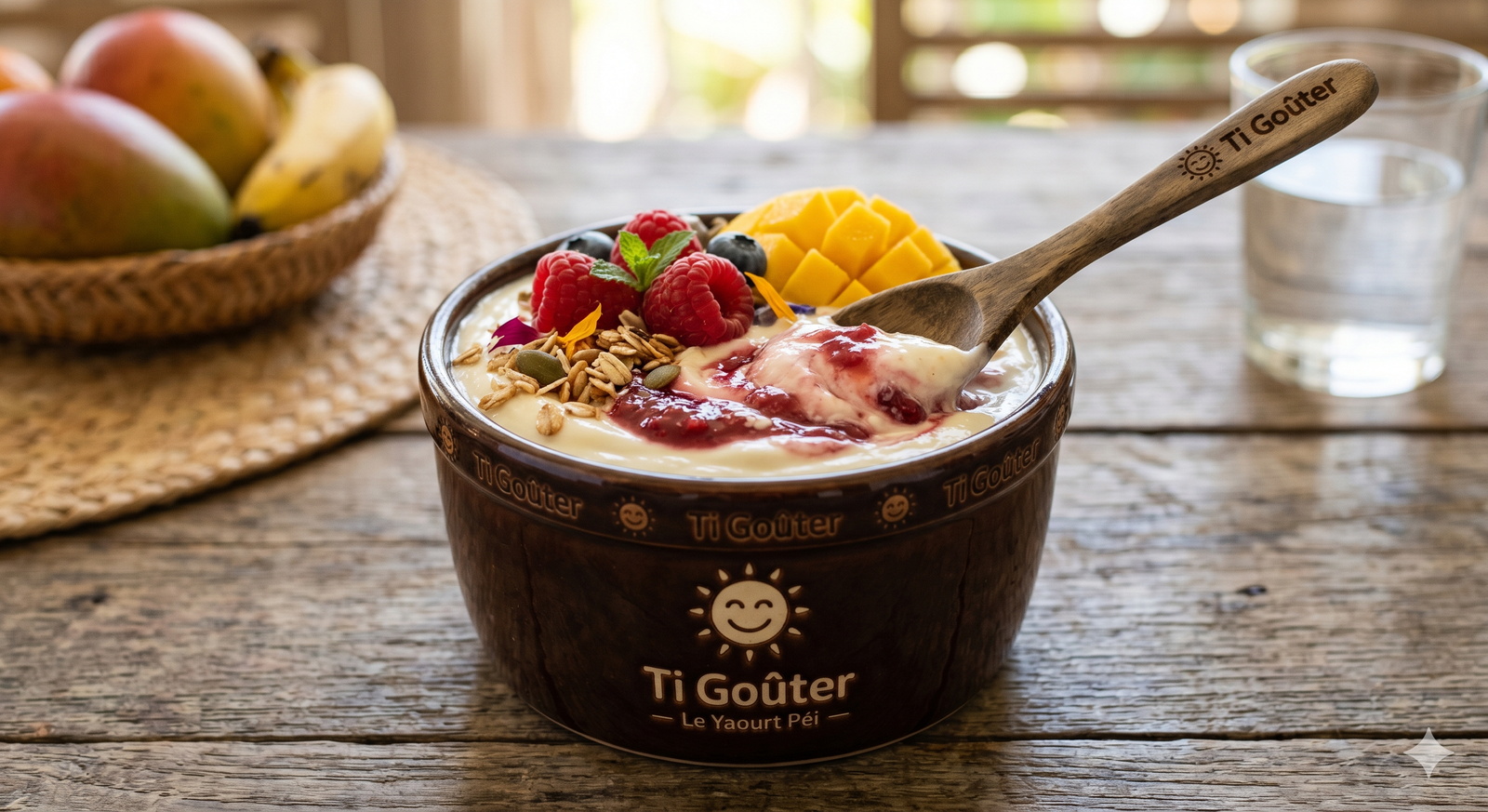 Yaourt Ti Goûter péi avec fruits frais